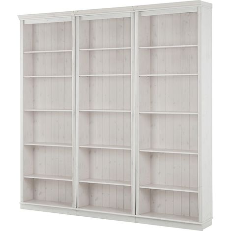AnitaBibliothèque avec étagères en pin laqué blanc (1/5)