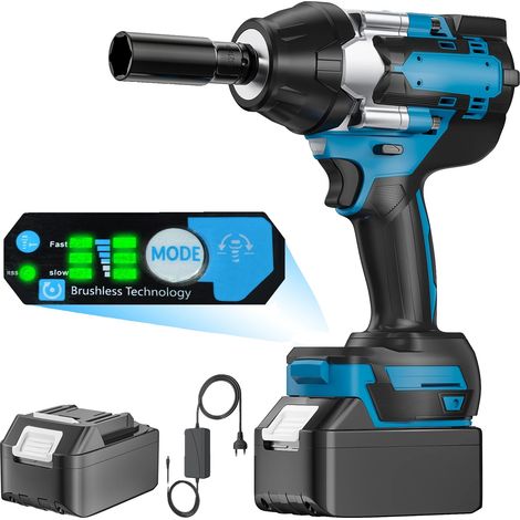Llave de impacto, par de torsión de 1800 N·m, control de 3 velocidades, 1 batería. (1/2)