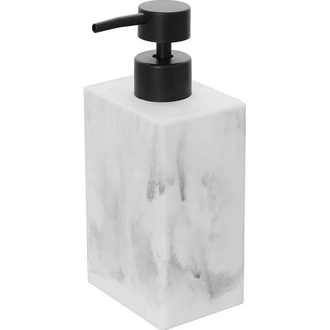 Dispenser sapone liquido in poliresina marmorizzata bianca Marmo (1/5)