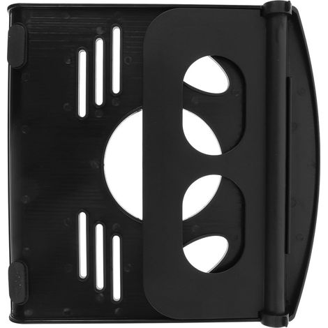 Support Ordinateur Portable Noir Conception Ventilée Creuse, Léger en Abs et Silicone, Accessoire Informatique pour Bureau et Maison