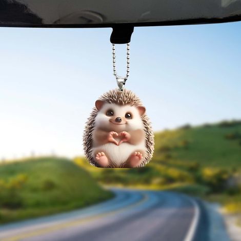 Pendentif Hérisson Acrylique - Décoration Intérieur Voiture - Porte-clés Sac - Accessoire Rétroviseur - 1 Pièce (1/5)