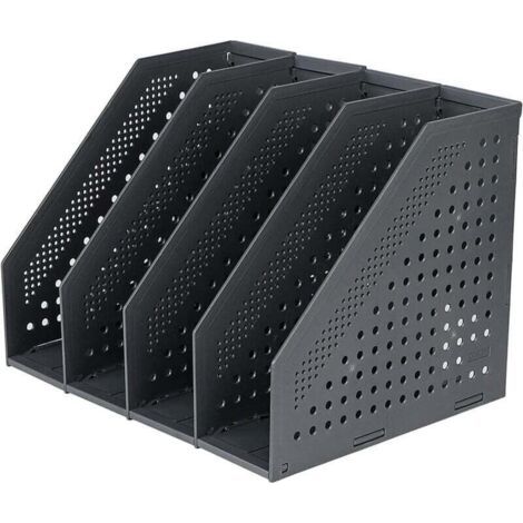 4 Compartment Foldable Magazine Rack, Adjustable Storage Box, Desk Organizer, Bookends, Document Holder, Stand, Folder, Magazine (1/5)