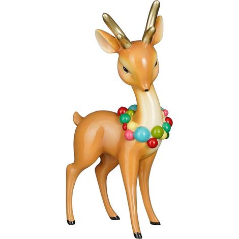 Statuetta renna marrone per decorazioni natalizie h 29cm