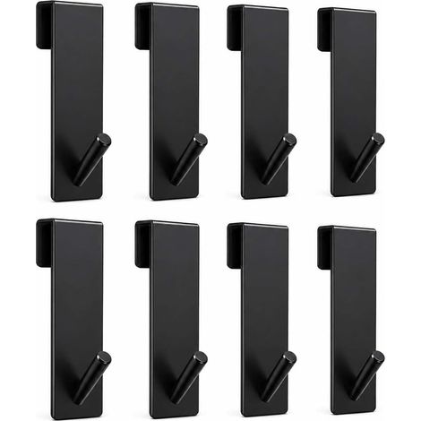 Lot de 8 Crochets de Douche en Plastique, Crochets pour Paroi de Douche en Verre sans Perçage, Porte-Serviettes pour Serviettes, Éponges et Accessoires de Salle de Bain, jusqu’à 16 mm (1/5)