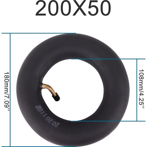 Qingda 200X50 curved nozzle butyl rubber inner tube for scooters and mini motorcycles (1/4)