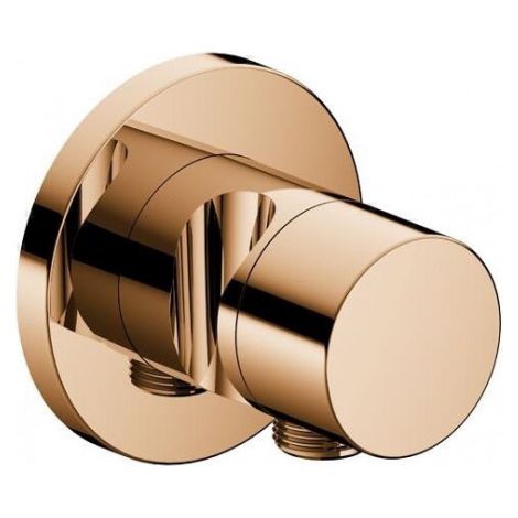 Robinet Keuco IXMO 59541, robinet d'arrêt avec raccord de flexible et support de douchette encastré, rosette ronde, poignée IXMO Pure, Coloris: Bronze poli - 59541020201