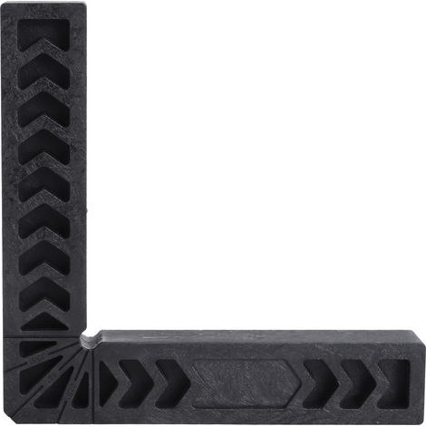 Équerre de positionnement noire à angle droit, règle en plastique dure en forme de L pour menuiserie. (1/5)