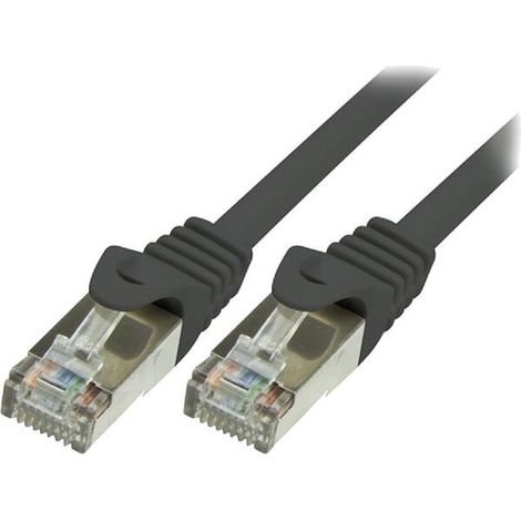 Cordon raccordement F-UTP Cat.5e Noir - 0.25m