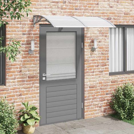 Auvent de porte gris, 150 x 100 cm, polycarbonate