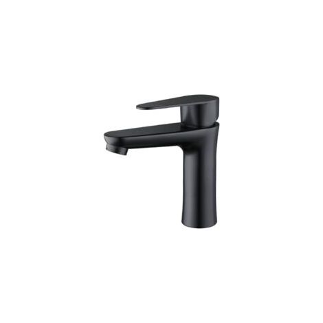 Robinet Salle de Bain Noir Mat - Élégant Mitigeur Lavabo pour Eau Froide/Chaude, Lave Main - Crezuo (1/4)