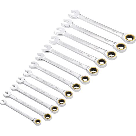 Draper 12-Piece Hi-Torq® Metric Ratchet Spanner Set with Combination Wrenches