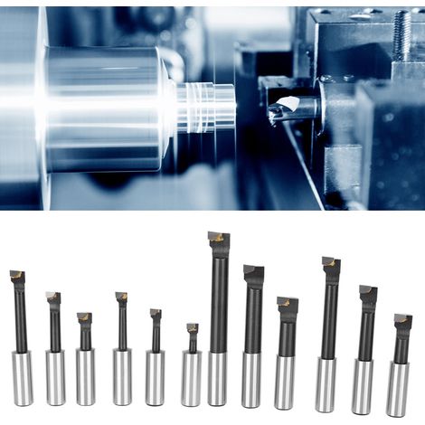 Jeu de 12 barres d'alésage 3/4 po type F1 en acier rapide pour tour CNC avec support (1/5)