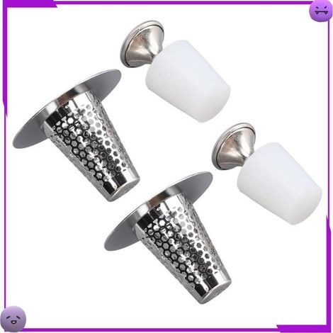 Crépine de vidange - Set 2 filtres + 2 bouchons - Acier inoxydable - Bouchons silicone - Anti-obstruction (1/5)