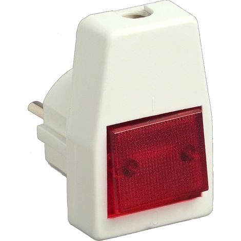 Unitec 44084L - Spina Schuko, in PVC con interruttore luminoso, colore: bianco