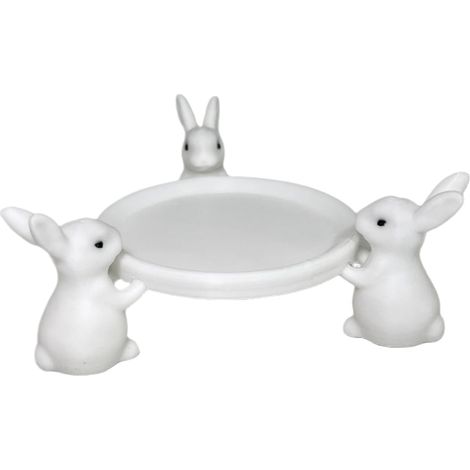 Présentoir à cupcake en forme de lapin de Pâques, porte-bijoux pour bagues, comme lapin de Pâques, assiette à gâteau, plateau de service pour fêtes, pour petits objets, colliers, boucles (1/5)