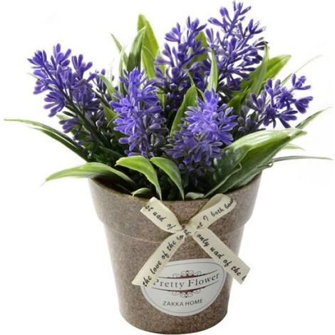 Bonsaï Artificiel - Chrysanthème Violet - Décoration Table Intérieure Extérieure - Plastique - 6 x 6 x 12 cm - 1 Pièce (1/4)
