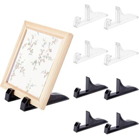 [JAMAIS UTILISÉ] Supports de cadre en plastique, 2 couleurs, noir et transparent, présentoir photo, assiettes faites main (1/4)
