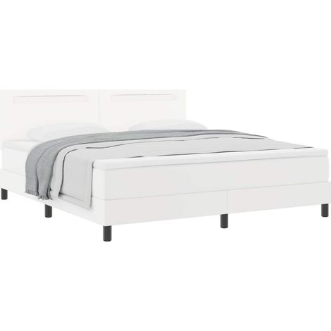 Bed Frame with Mattress White 180 x 200 cm Faux leather vidaXL (1/5)
