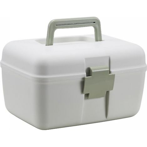 BEBUSINGOTO Armoire à pharmacie multifonctionnelle pour la maison, boîte de rangement portable à double couche pour médicaments (1/2)
