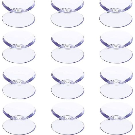 12 ventouses double face en plastique sans crochets pour plaques en verre pour éviter le glissement de la plaque en verre (1/5)