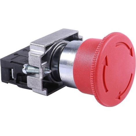 Bouton-poussoir d'arrêt d'urgence champignon rouge 22 mm NC 600 V 10 A ZB2-BE102C XB2-BS542X1 (1/2)