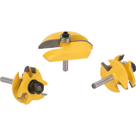 Ensemble de 3 fraises à défoncer à queue de 6 mm pour cadres en bois, moulures et panneaux de porte. (1/5)