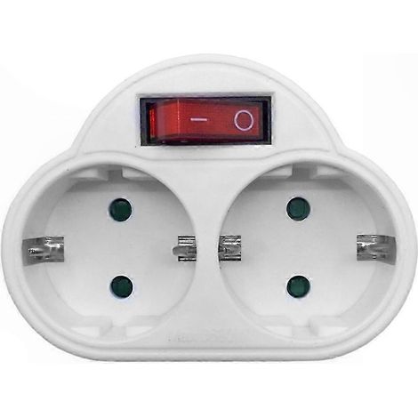 Universeller Doppelsteckdosenadapter mit Schalter, EU-Standard 250 V 16 A, Mehrfachsteckdosen (1/5)