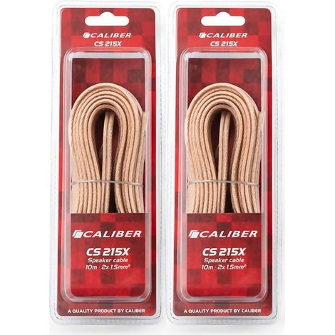 Câbles Audio Caliber CS-215X pour haut-parleur, 2x10M - 2x 1.5mm2 - Transparent