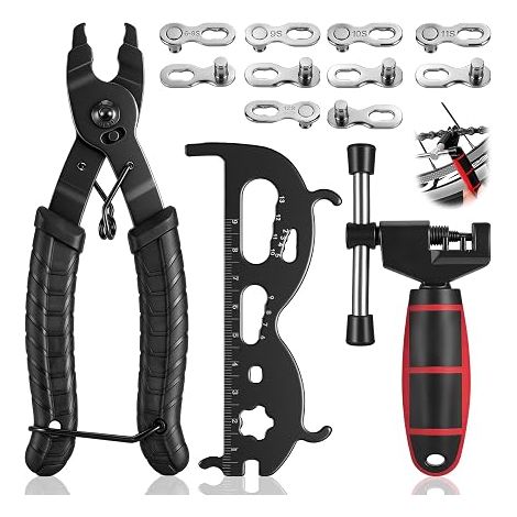 Kit d'outils de Chaîne Vélo, Derive avec Pince à et Dérive-chaîne Jauge Reparation pour 6/7/8/9/10 Vitesses (1/5)