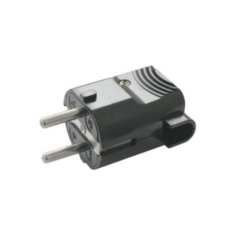 Clavija Red Schuko Macho ACODADA 16A/250Vac NEGRO