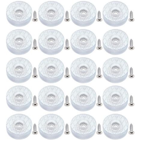 20 patins de protection de sol ronds en silicone de 30 mm, antidérapants et silencieux, avec vis, adaptés aux pieds de canapé, coussins de chaise (1/5)