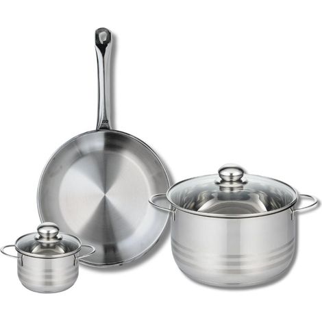 Ensemble de 1 Poêle de cuisson 28 cm et 2 faitouts 12 et 24 cm Elo Profi Brillant (1/5)