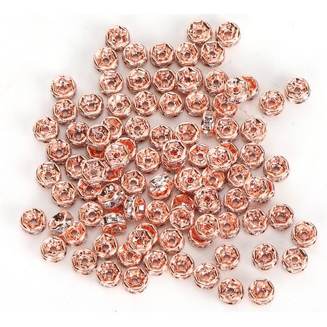 200Pcs Spacer Beads Straight Edge Diamond DIY Bracelet Necklace Jewelry Making Accessories 5mm (1/5)