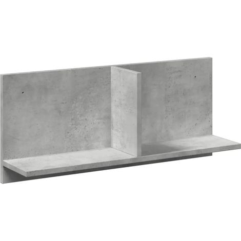 Armoire murale flottante moderne rangement gain de place 70 x 16,5 x 30 cm en bois d'ingénierie gris béton (1/5)