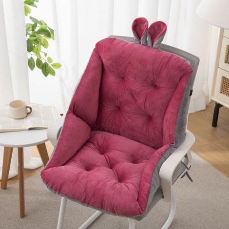 1 Coussin de chaise avec dossier, 45x45 cm, velours doux, élastique, pour bureau, jardin, salon (1/4)