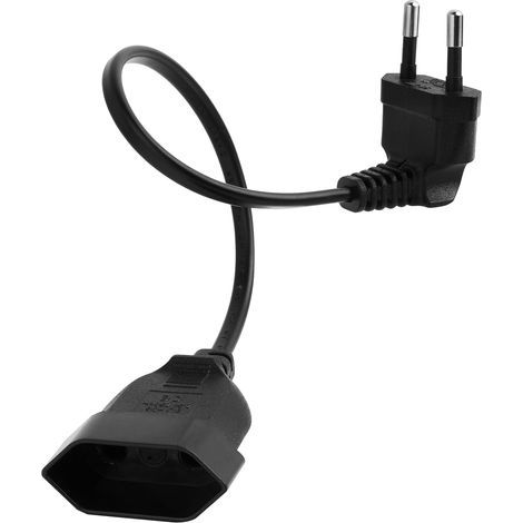 Rallonge d'alimentation Euro 2.5A 250V, Câble d'Extension Euro de 0.3m pour Utilisation Intérieure avec TV, PC, Moniteur, Câble Flexible et Sécurisé avec Prise Européenne Plate (1/5)