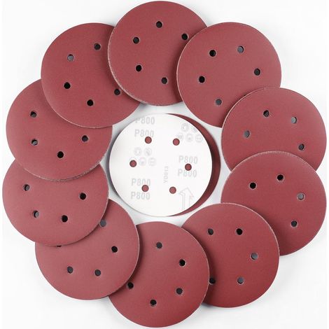 Disques Abrasifs 125mm Grain 800 Papier Poncer 40 Pièces 8 Trous Disque Poncage pour Ponceuse Excentrique (1/5)