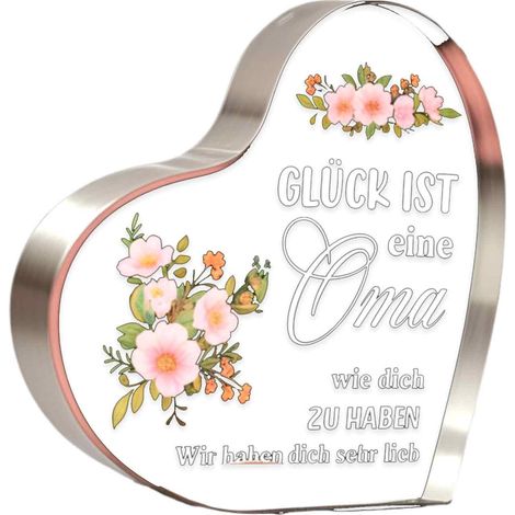 Plaque Acrylique Forme Coeur - Décoration Maison - Cadeau Pour Grand-Mère - 10 x 10 x 1 cm - 1 Pièce (1/5)