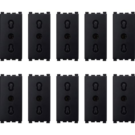 gloca Presa Bipasso 2+T 16A Compatibile Arké (10, Nero) (1/4)