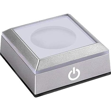 LED Socle Lumineux, Dégradé de Couleur, Changement de Couleur, pour Intérieur Design, Cristaux Art Verre, Textiles Maison, 7 Lumières Changeant, Socle Dessous Verre Rectangulaire (1/3)