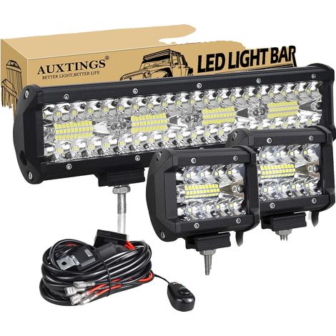 Barra de luz LED, haz combinado, diseño impermeable, cable de 30 cm (12 pulgadas) y 240 W. (1/2)