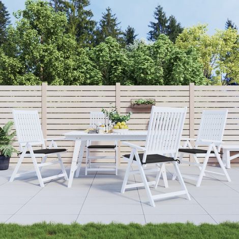 4 pcs Coussins de chaise de jardin Coussin de siège Coussins pour Fauteuil de Jardin noir 50x50x3 cm tissu oxford VSGS808125 (1/5)