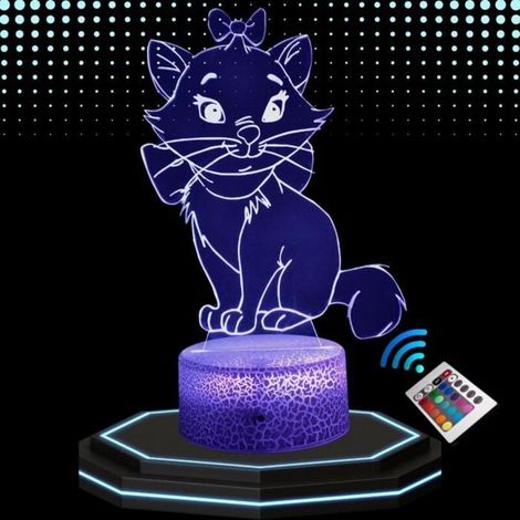 Lampe de chevet 3D LED ACKERMAN - Marie - multicolore - avec télécommande - décoration enfant (1/5)