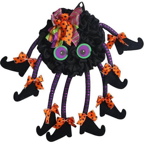 Décoration de porte d'Halloween, couronne ou panneau « Des bonbons ou un sort », décoration murale pour la maison (1/4)