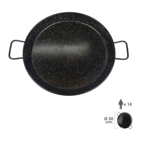Emaillierte, valencianische Paellapfanne 14 Personen / 50 cm.