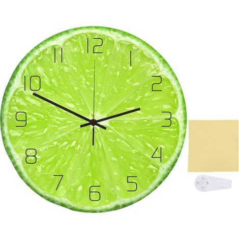 Horloge Murale Acrylique Décorative Motif Citron Vert pour Bureau Salon (1/5)