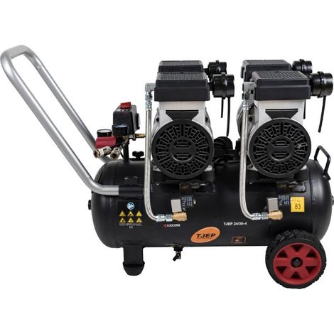 Compresseur Sans Huile TJEP 24/30-4 Silent, Reservoir 24 L, Silencieux Et Performant, Pour Atelier Et Chantier