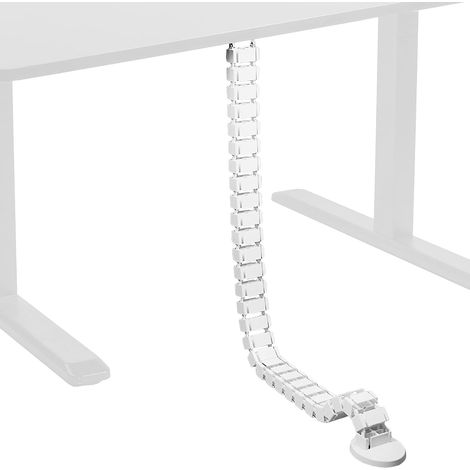 Cable management kit  Height-adjustable desktop cable organizer, four entries, white, 120 cm. (1/5)