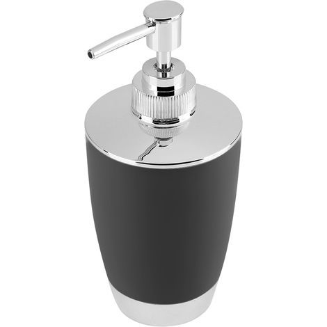 4-teiliges Set schwarzer Badezimmeraccessoires: Zahnbürstenhalter, Seifenspender, Becherhalter und Seifenschale (1/5)