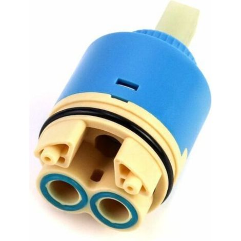 Cartouche de rechange en céramique, Céramique pour mitigeur, Cartouche en céramique pour cuisine ou salle de bain 40 mm, Bleu, avec fond